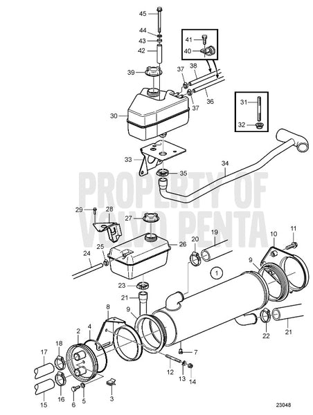 Heat exchanger expansion tank water pump hose 3581098