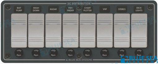 PANEL WATERPROOF 12VDC 8 POS. HORZ.