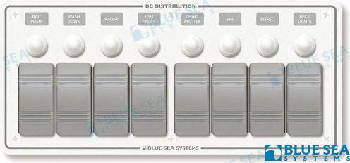 PANEL WATERPROOF 12VDC 8 BREAKER HORZ.