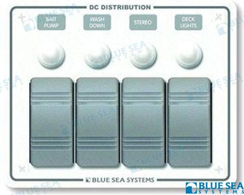 PANEL WATERPROOF 12VDC 4 BREAKER HORZ.