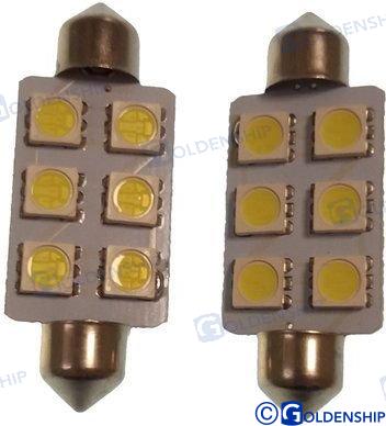 BULB FESTOON 6LED 1,3W 10/30V (2) ice Wh 10528