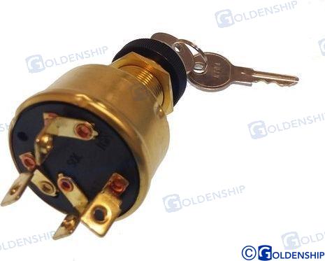 IGNITION STARTER SWITCH BRASS 4T-3POS W/ GS11154