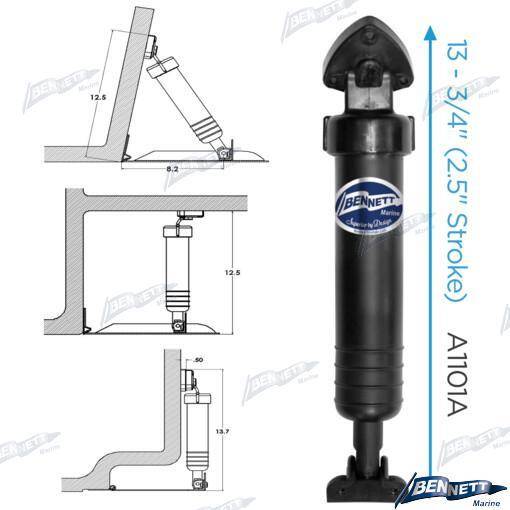 Bennett Marine A1101 Trim Tabs Standard Cylinder Piston Ram ACTUATOR A1101A