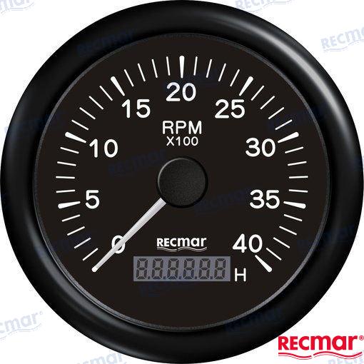 Tachometer 4000 rpm Black