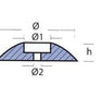 SINGLE ANODE IN ZINC ALLOY FOR RUDDER